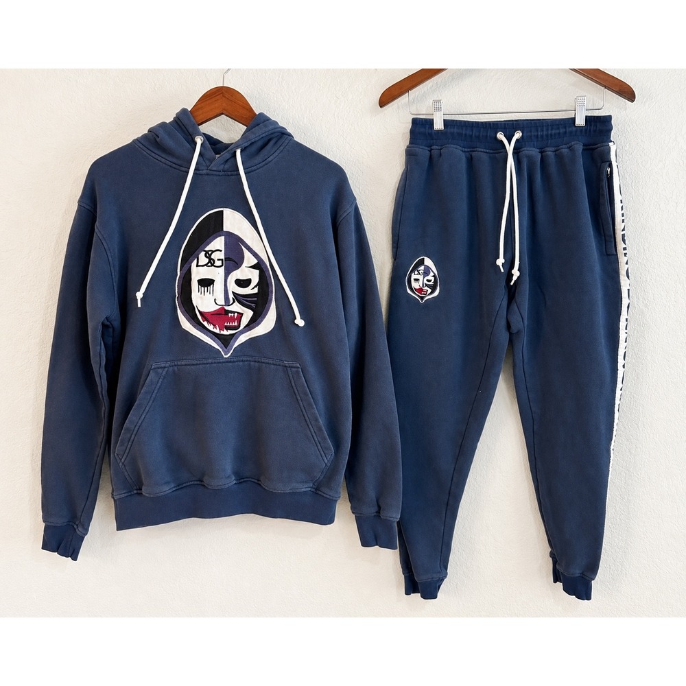 DSG Official Dont Stop Grinding Navy Blue Hoodie and Joggers Sweatsuit Set Men M